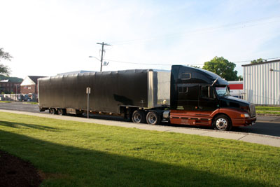 Delivery truck arrives early