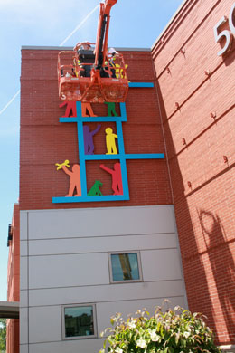 Bolting the sculpture to the brackets