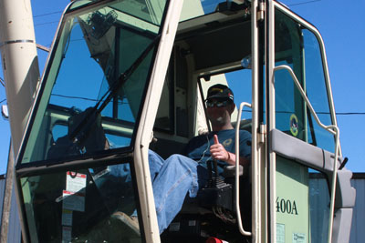 Our crane operator Keith Murphy