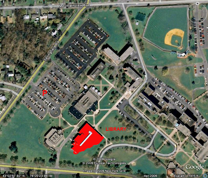Google map of library at Le Moyne